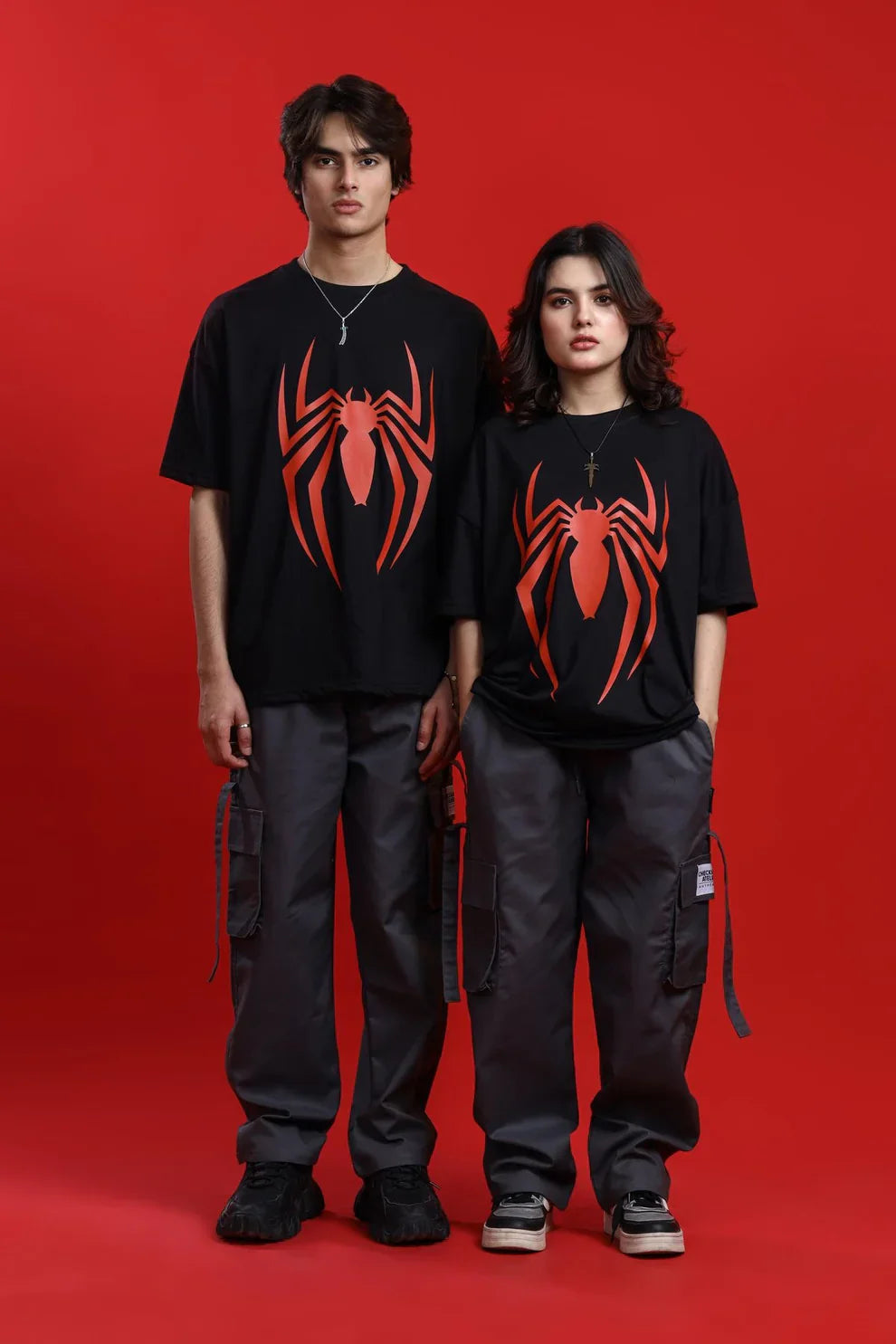 Unisex Oversized Spider Graphic T-Shirt