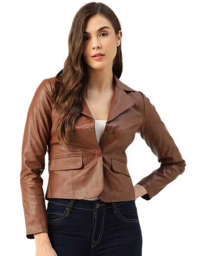 Biker Jacket with Notched Lapel