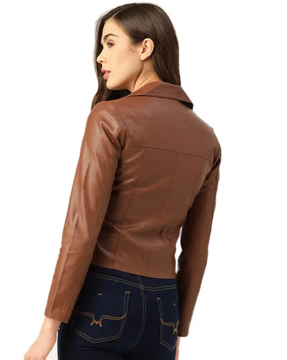 Biker Jacket with Notched Lapel
